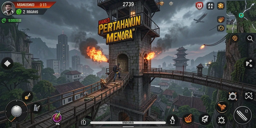 Screenshot utama 2739 menampilkan aksi menegangkan dalam game Tower Defense.