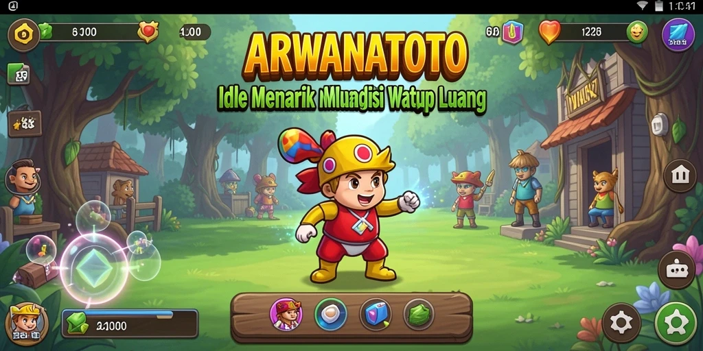 Screenshot menunjukkan gameplay santai ARWANATOTO yang menawan.