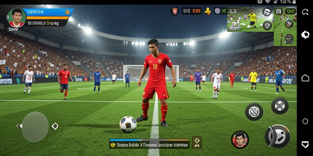 Tampilkan gameplay intens dan seru dari game sepak bola.