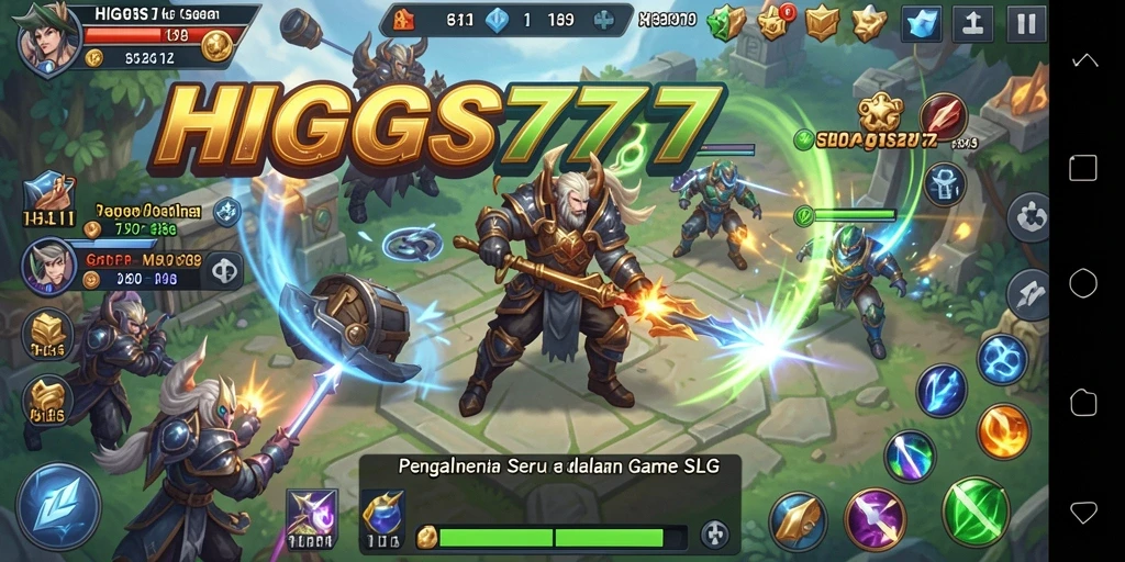 Tangkapan layar gameplay HIGGS777 menampilkan pertempuran seru dan grafis menarik.