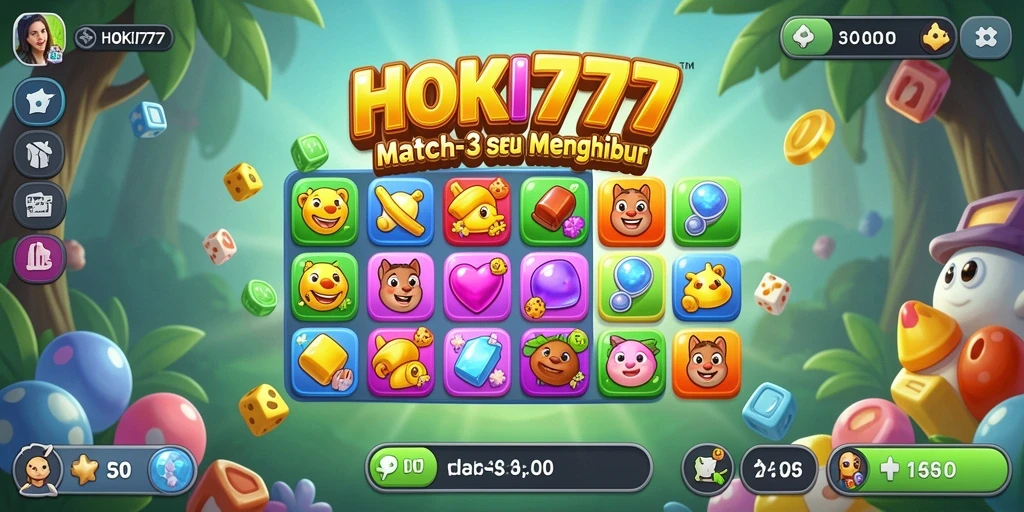 Tampilan gameplay HOKI777 yang seru dan menantang di genre Match-3.