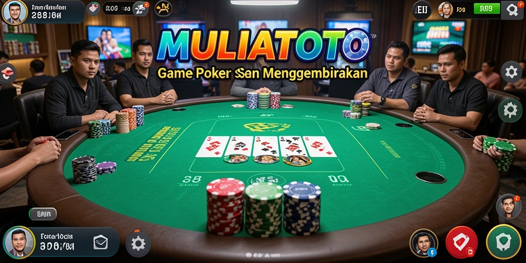 Screenshot utama MULIATOTO menampilkan gameplay Poker yang mendebarkan.