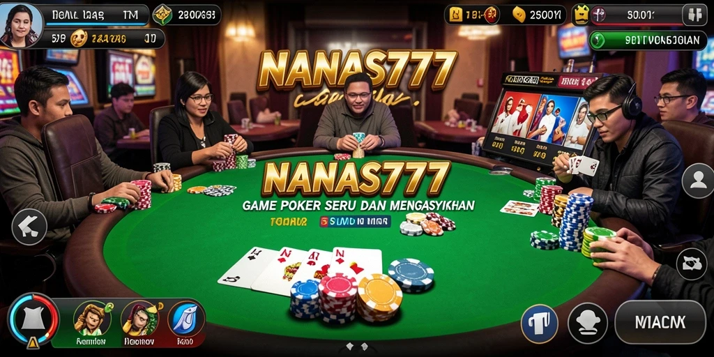 Tampilan gameplay Poker NANAS777 yang menegangkan dan seru.