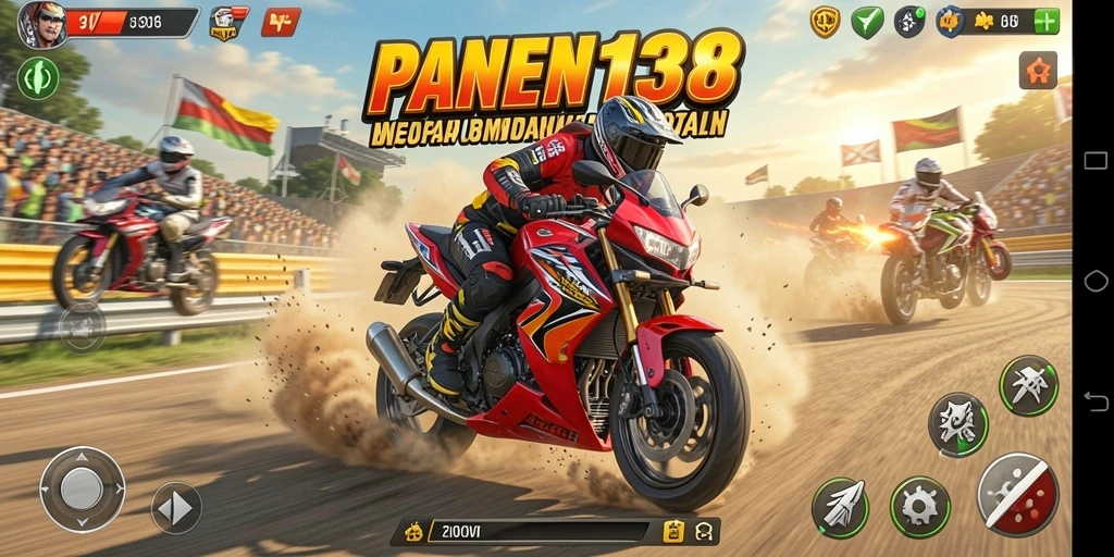 Gameplay seru balapan motor di PANEN138.