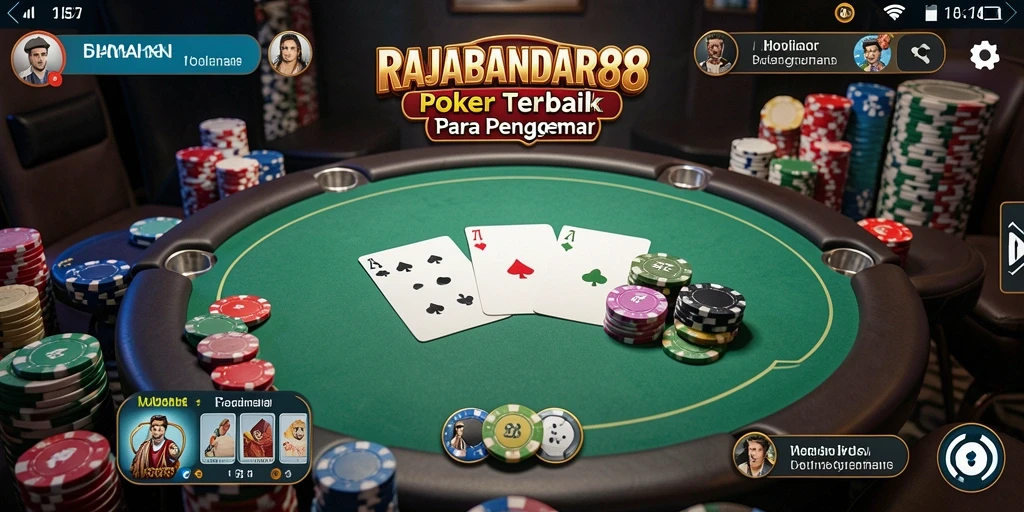 Screenshot game RAJABANDAR88 menampilkan suasana seru pertandingan Poker.