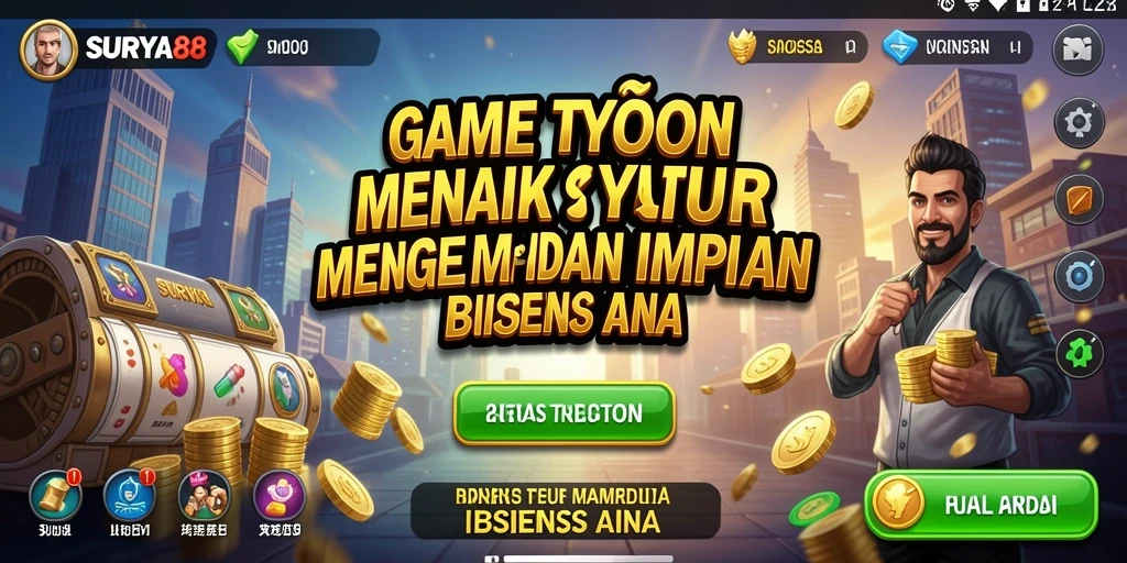Tangkapan layar gameplay SURYA88 yang menggambarkan aktivitas pengelolaan bisnis.